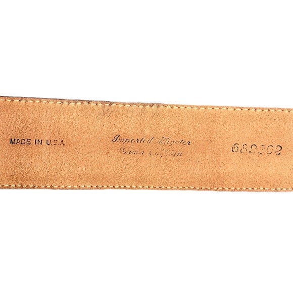 Vintage Barrie Pace Cognac Brown Alligator Belt, Size L - Picture 5 of 6